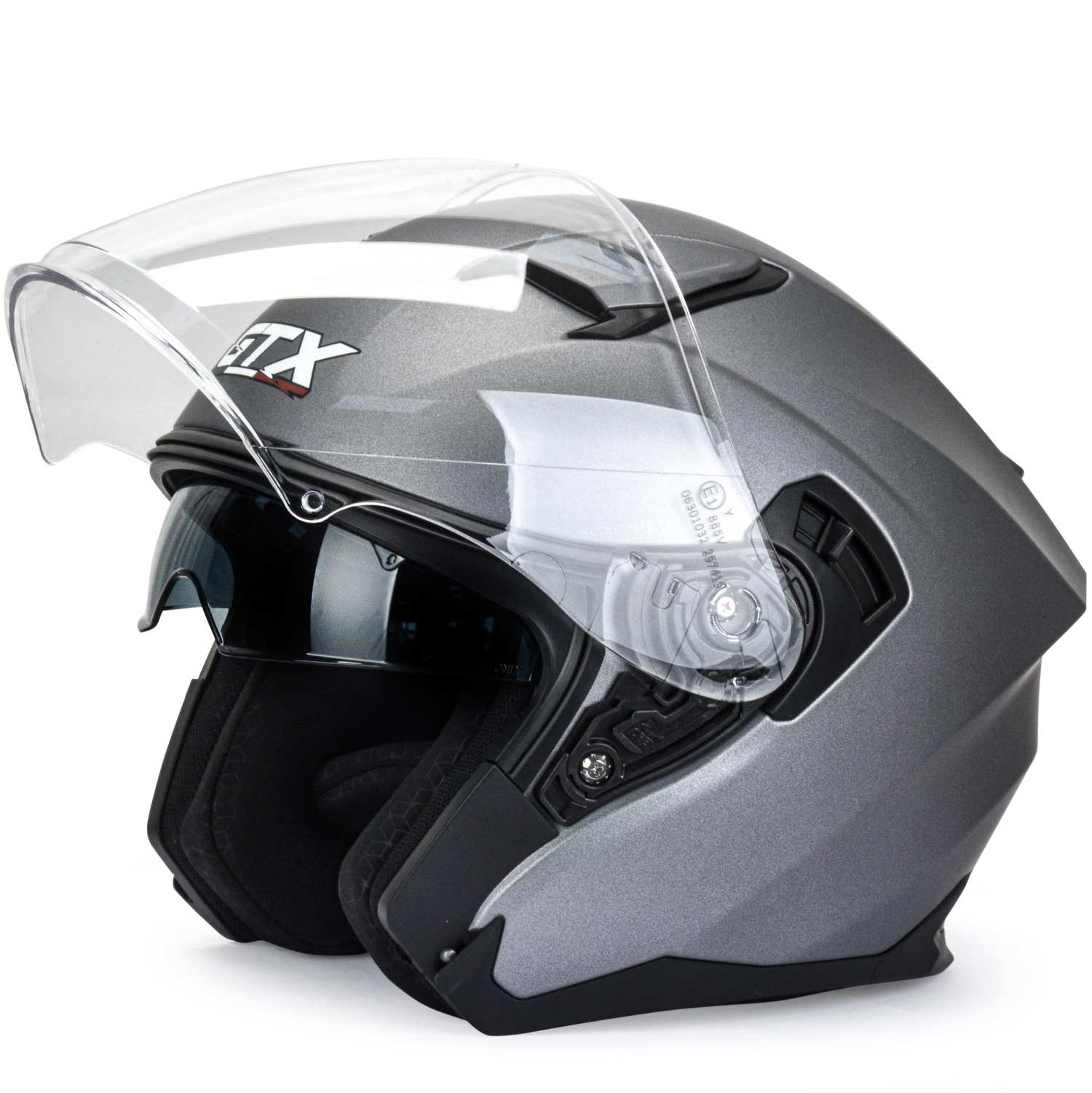 Шлем мото открытый GTX 885-1 №1 (L) GREY